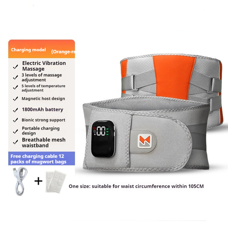Wireless Waist Instrument Charging Heating Steel Plate Support Massager
